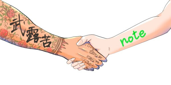 BLogとNote握手